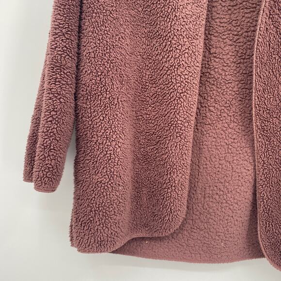 Pink by Victorias Secret Open Front Fuzzy Sherpa Cardigan Pink Size Medium Large - Picture 2 of 8